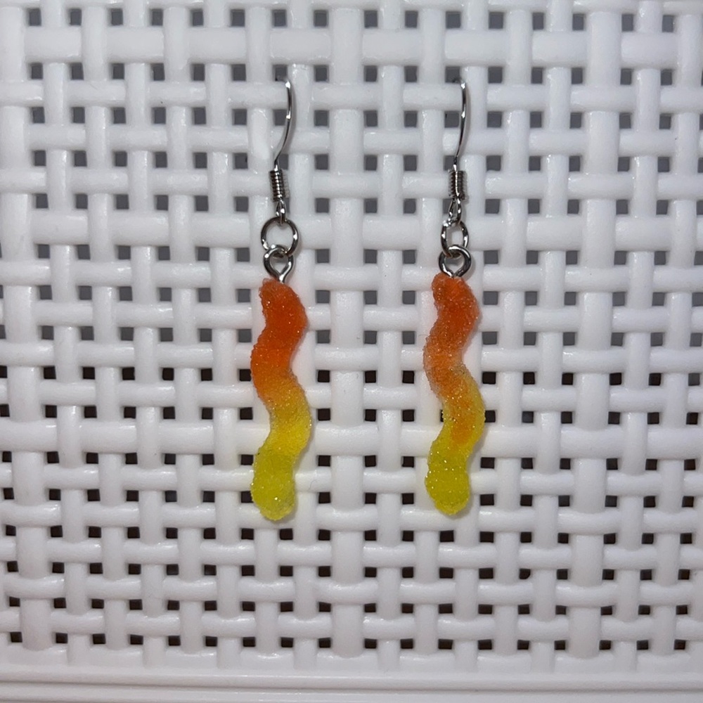 Gummy Worm Resin Earrings